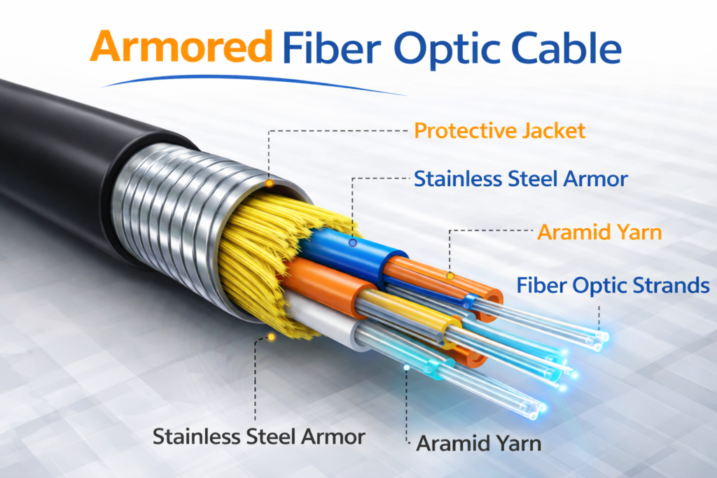 Armored Fiber Optic Cable