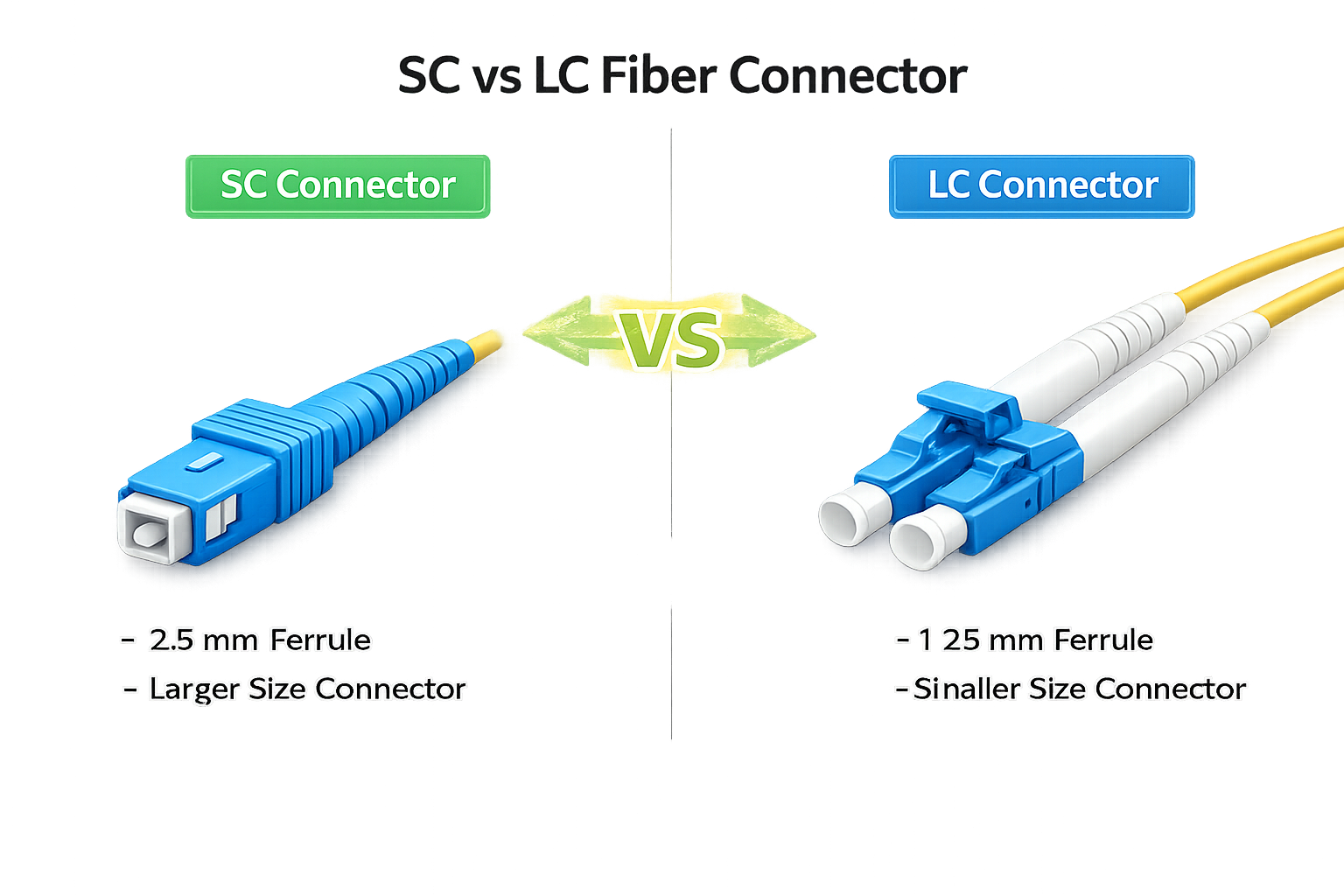 SC vs LC Fiber Connector Comparison